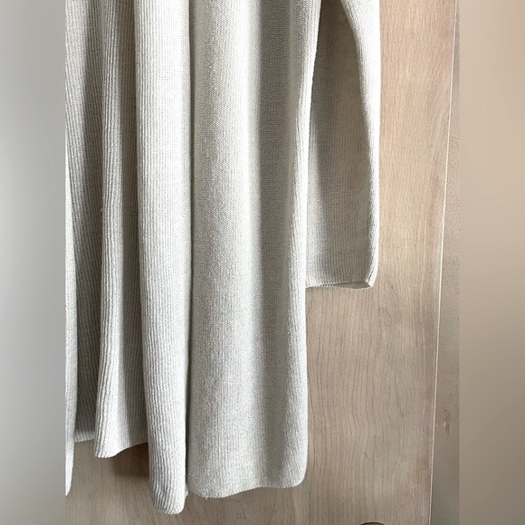 Eileen Fisher Organic Linen Cotton Beige Longline Sm Cardigan Sweater - Picture 5 of 9